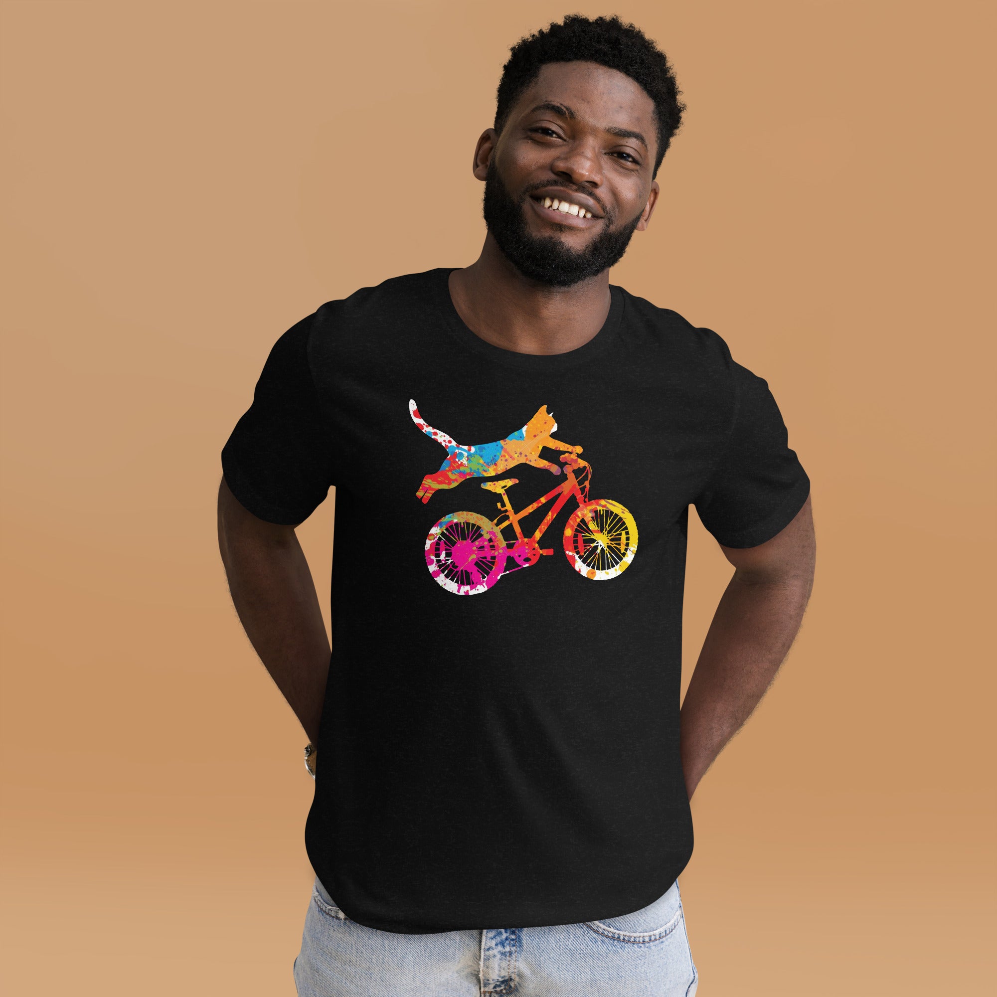 Cyclist Cat Unisex-T-Shirt - souverista