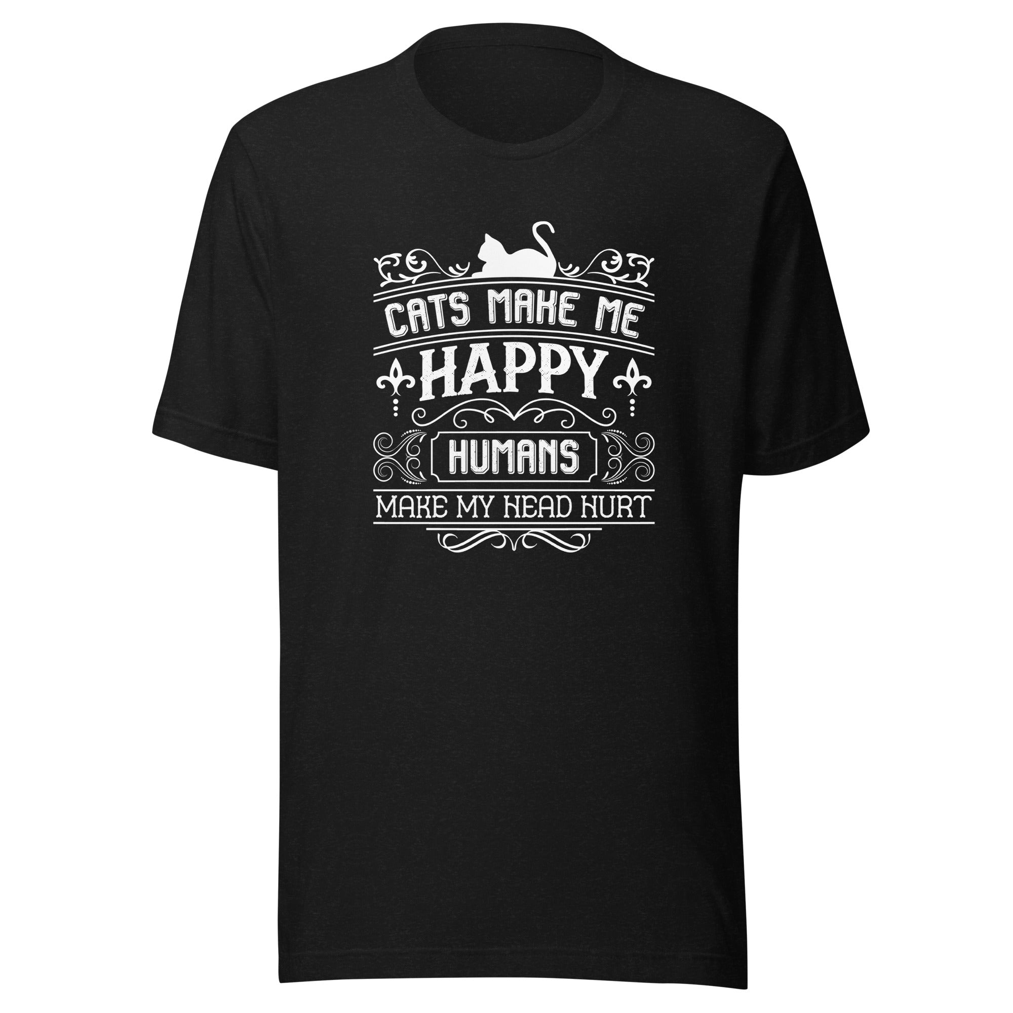 Cats make me happy Unisex-T-Shirt - souverista