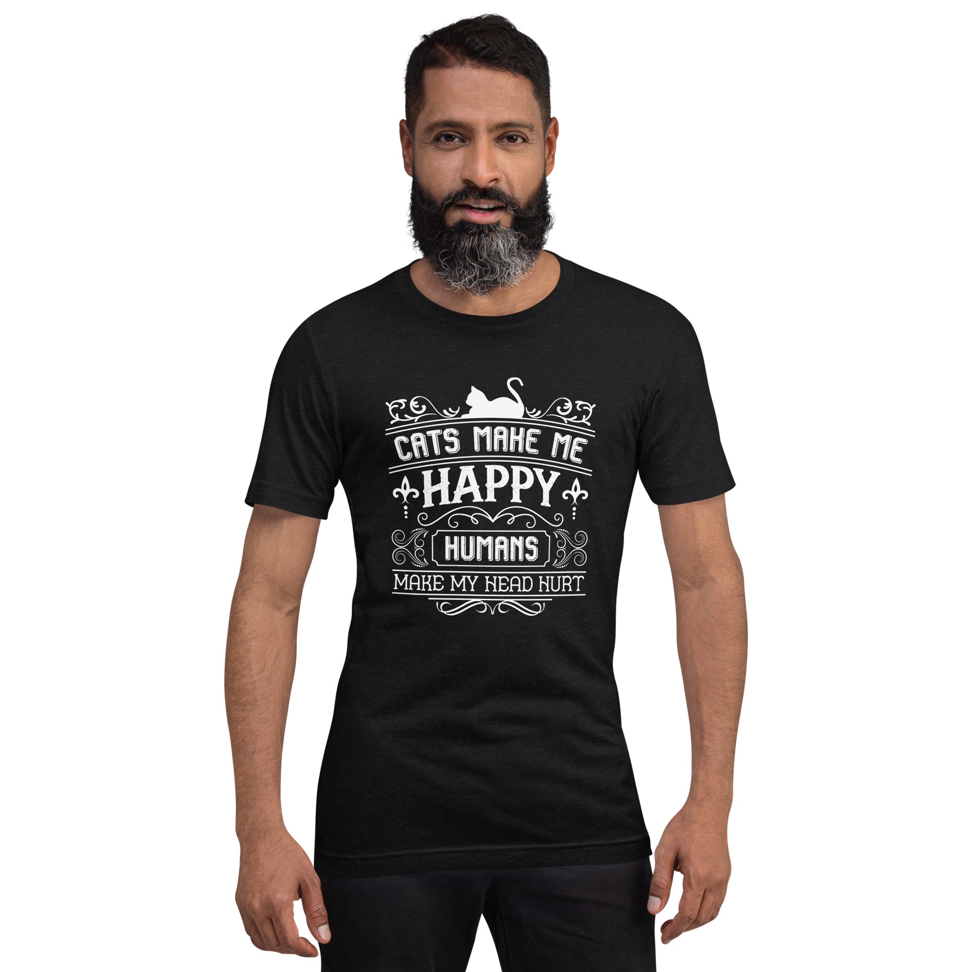 Cats make me happy Unisex-T-Shirt - souverista