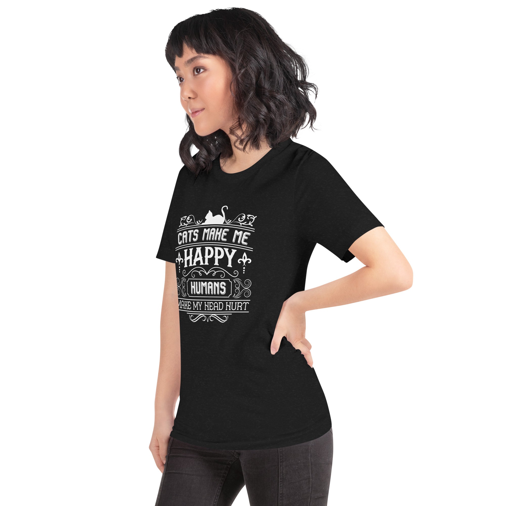 Cats make me happy Unisex-T-Shirt - souverista