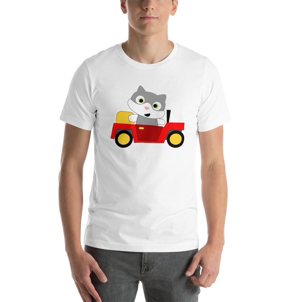 Katze fährt Auto Unisex-T-Shirt
